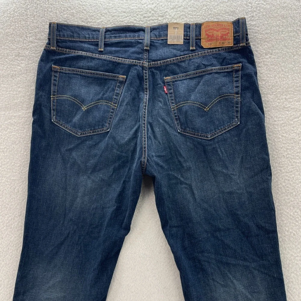 Levis 541 Jeans Men 40x30 Athletic Tapered Dark Wash Stretch Denim Casual Preppy